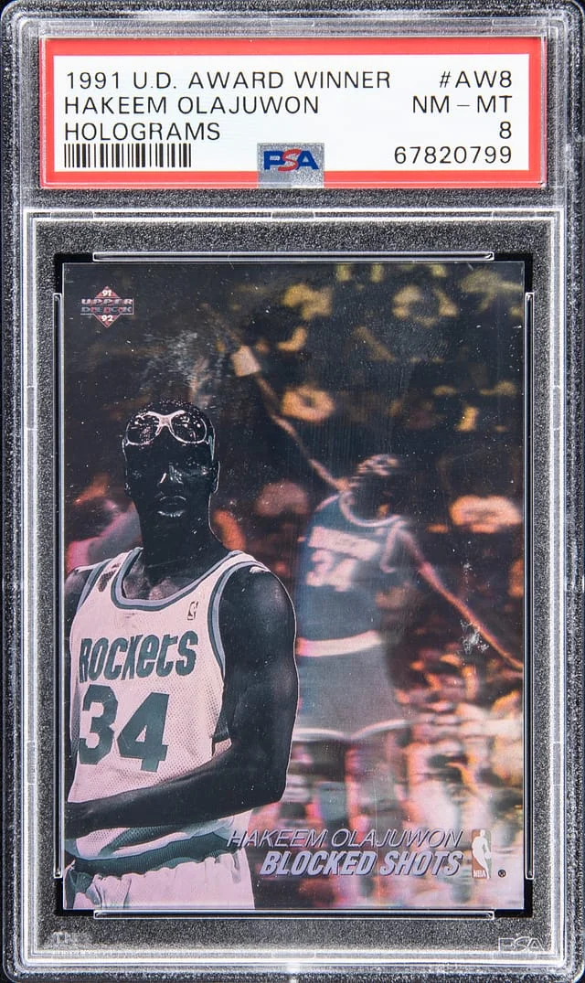 1991-92 U.D Award Winner Hologram Hakeem Olajuwon #AW8 card image