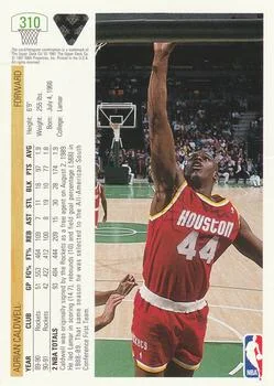 1991-92 Upper Deck Adrian Caldwell #310 card back image