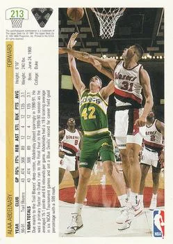 1991-92 Upper Deck Alaa Abdelnaby #213 card back image