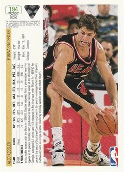 1991-92 Upper Deck Alec Kessler #194 card back image