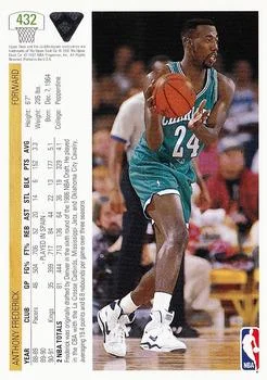 1991-92 Upper Deck Anthony Frederick #432 card back image