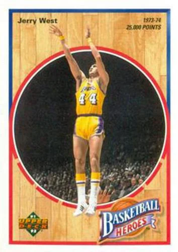1991-92 Upper Deck Jerry West [Basketball Heroes: Jerry West Box Bottoms 5x7] Basketball Heroes: Box Bottoms 5x7 #6 card image