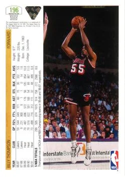 1991-92 Upper Deck Billy Thompson #196 card back image