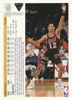 1991-92 Upper Deck Bimbo Coles #149 card back image