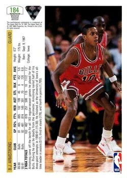 1991-92 Upper Deck B.J. Armstrong #184 card back image