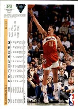 1991-92 Upper Deck Blair Rasmussen #498 card back image