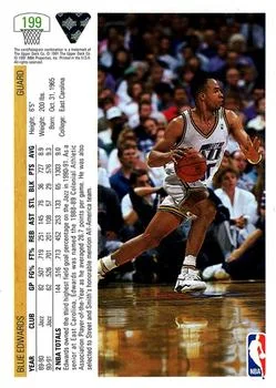 1991-92 Upper Deck Blue Edwards #199 card back image