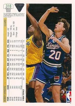 1991-92 Upper Deck Bobby Hansen #318 card back image