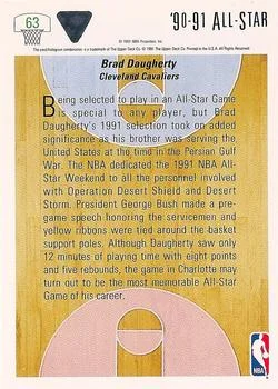 1991-92 Upper Deck Brad Daugherty #63 card back image