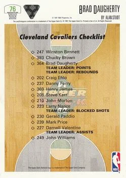 1991-92 Upper Deck Brad Daugherty #76 card back image
