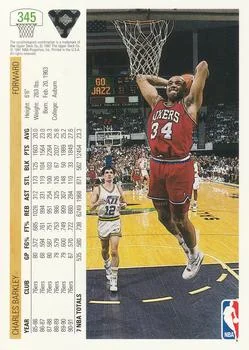 1991-92 Upper Deck Charles Barkley #345 card back image
