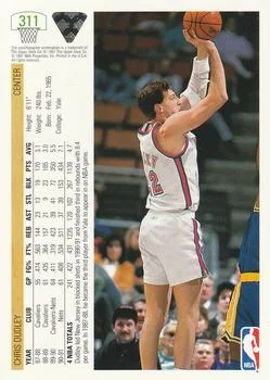 1991-92 Upper Deck Chris Dudley #311 card back image