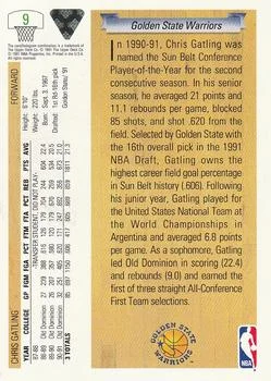 1991-92 Upper Deck Chris Gatling Draft Picks #9 card back image