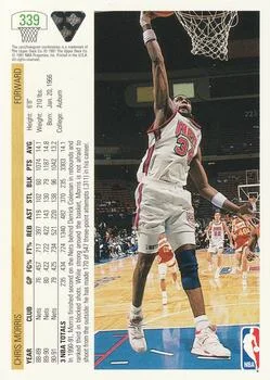 1991-92 Upper Deck Chris Morris #339 card back image