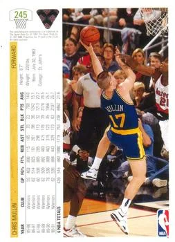 1991-92 Upper Deck Chris Mullin #245 card back image