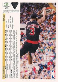 1991-92 Upper Deck Cliff Robinson #220 card back image