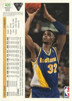 1991-92 Upper Deck Dale Davis #409 card back image