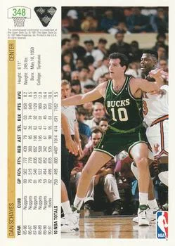 1991-92 Upper Deck Dan Schayes #348 card back image