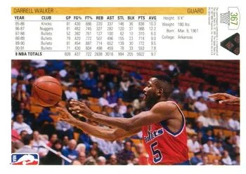 1991-92 Upper Deck Darrell Walker #367 card back image