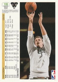 1991-92 Upper Deck Dave Corzine #106 card back image