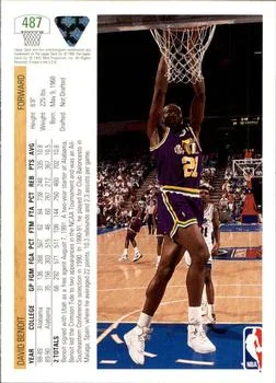 1991-92 Upper Deck David Benoit #487 card back image
