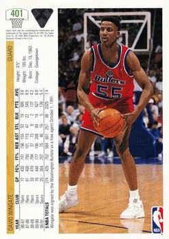 1991-92 Upper Deck David Wingate #401 card back image