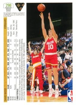 1991-92 Upper Deck David Wood #298 card back image