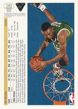 1991-92 Upper Deck Dee Brown #143 card back image