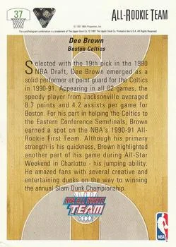1991-92 Upper Deck Dee Brown ART #37 card back image