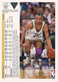 1991-92 Upper Deck Delaney Rudd #197 card back image