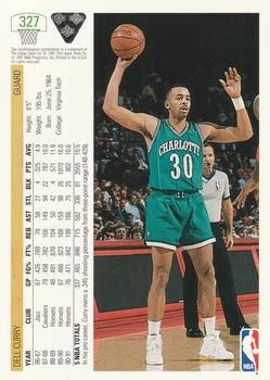 1991-92 Upper Deck Dell Curry #327 card back image
