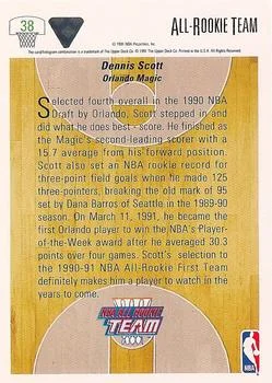 1991-92 Upper Deck Dennis Scott ART #38 card back image