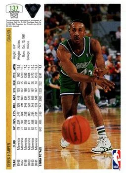 1991-92 Upper Deck Derek Harper #137 card back image