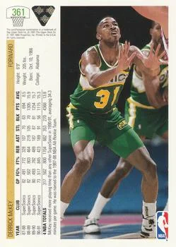 1991-92 Upper Deck Derrick McKey #361 card back image