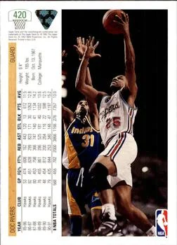 1991-92 Upper Deck Doc Rivers #420 card back image