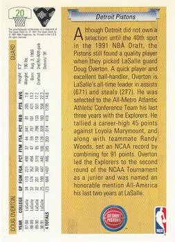 1991-92 Upper Deck Doug Overton Draft Picks #20 card back image