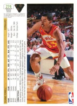 1991-92 Upper Deck Duane Ferrell #274 card back image