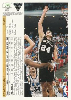 1991-92 Upper Deck Dwayne Schintzius #376 card back image
