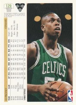 1991-92 Upper Deck Ed Pinckney #129 card back image