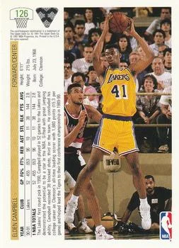1991-92 Upper Deck Elden Campbell #126 card back image