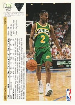 1991-92 Upper Deck Gary Payton #153 card back image