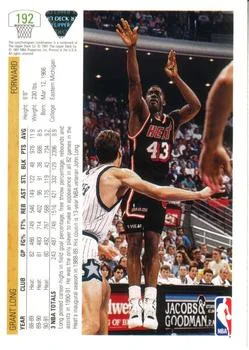 1991-92 Upper Deck Grant Long #192 card back image