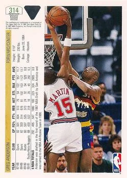1991-92 Upper Deck Greg Anderson #314 card back image