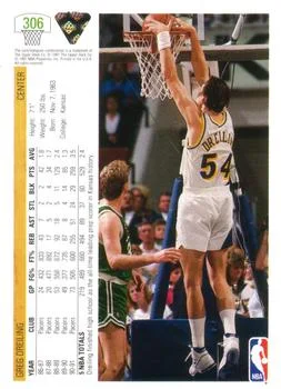 1991-92 Upper Deck Greg Dreiling #306 card back image