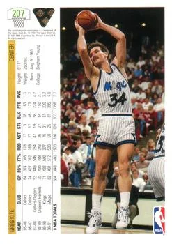 1991-92 Upper Deck Greg Kite #207 card back image