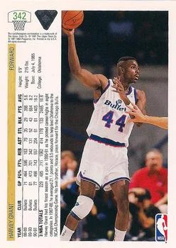 1991-92 Upper Deck Harvey Grant #342 card back image
