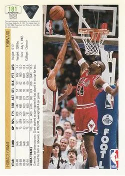 1991-92 Upper Deck Horace Grant #181 card back image
