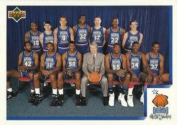 1991-92 Upper Deck Italian Clyde Drexler / Tim Hardaway / Jeff Hornacek / Magic Johnson / Dan Majerle / Karl Malone / Chris Mullin / Dikembe Mutombo / Hakeem Olajuwon / David Robinson / John Stockton / Otis Thorpe / James Worthy #2 card image