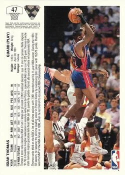 1991-92 Upper Deck Italian Isiah Thomas #47 card back image