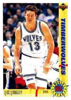 1991-92 Upper Deck Italian Luc Longley WS #185 card image